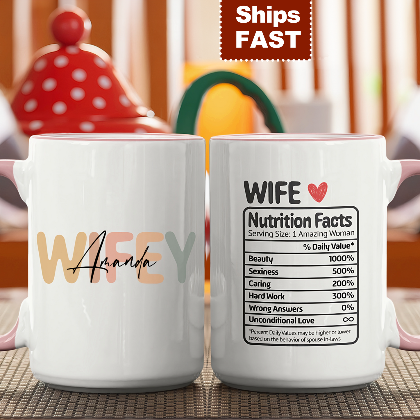 Custom Wifey Nutrition Facts Mug