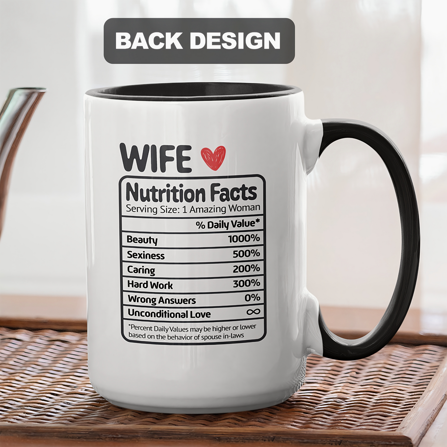 Custom Wifey Nutrition Facts Mug