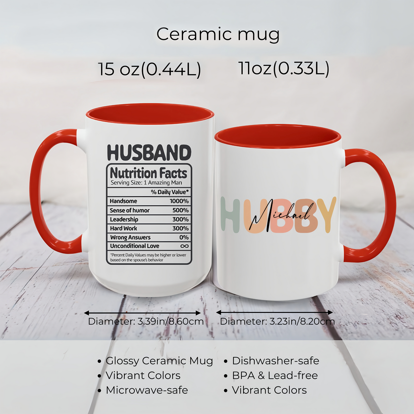 Personalized Husband Nutrition Facts Mug
