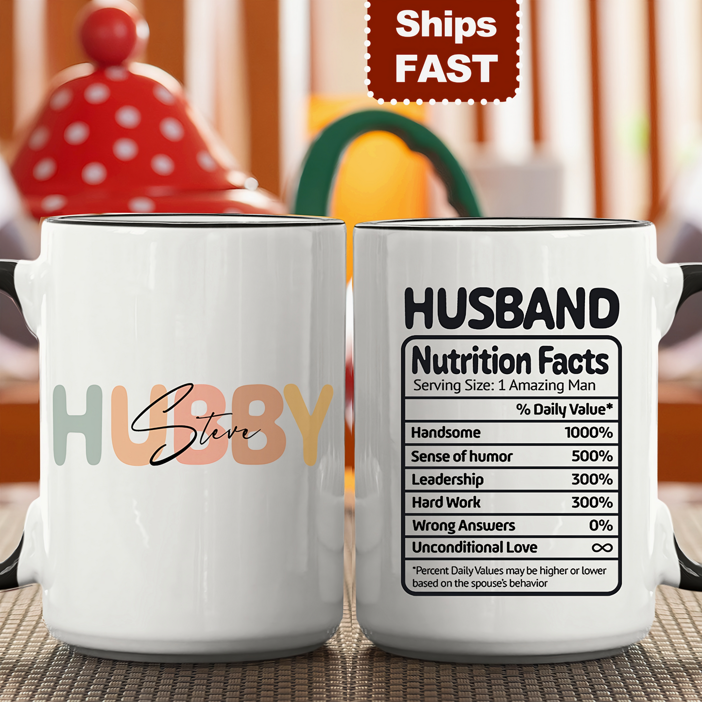 Personalized Husband Nutrition Facts Mug